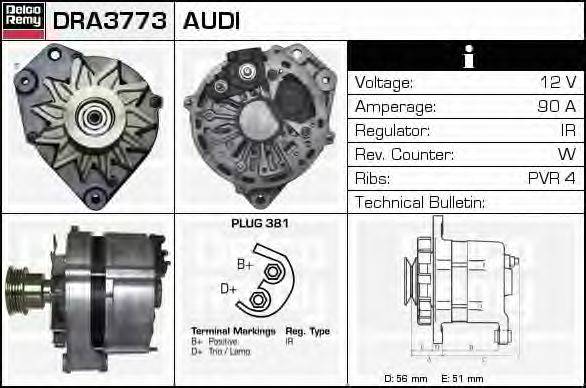 DELCO REMY DRA3773 Генератор