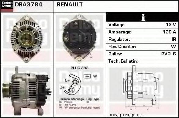 DELCO REMY DRA3784 Генератор