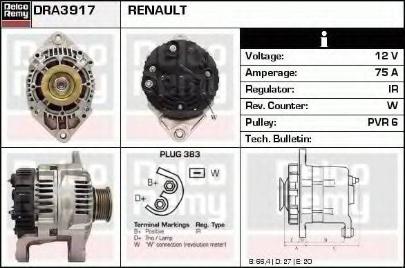 DELCO REMY DRA3917 Генератор