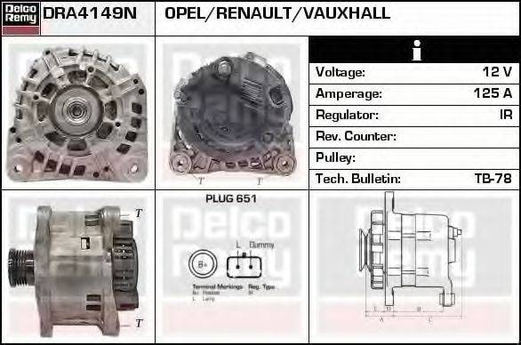 DELCO REMY DRA4149N Генератор