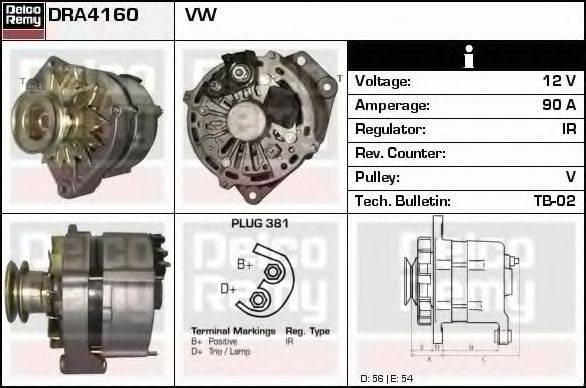 DELCO REMY DRA4160 Генератор