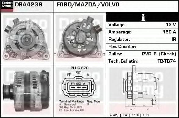 DELCO REMY DRA4239 Генератор