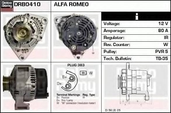 DELCO REMY DRB0410 Генератор