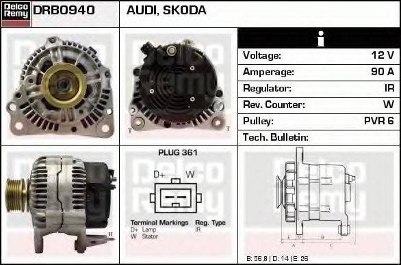 DELCO REMY DRB0940 Генератор