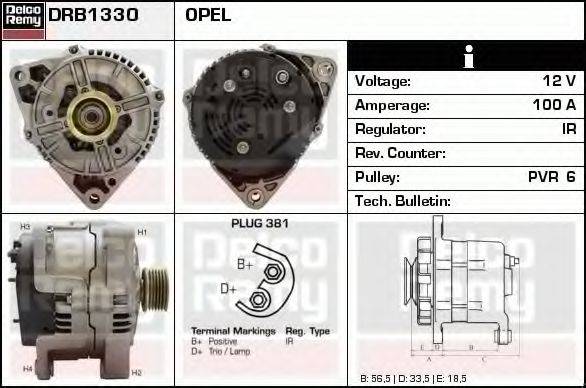 DELCO REMY DRB1330 Генератор