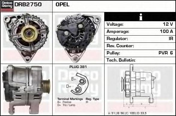 DELCO REMY DRB2750 Генератор