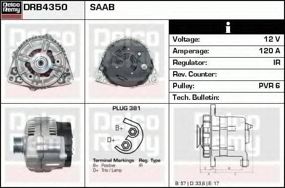 DELCO REMY DRB4350 Генератор