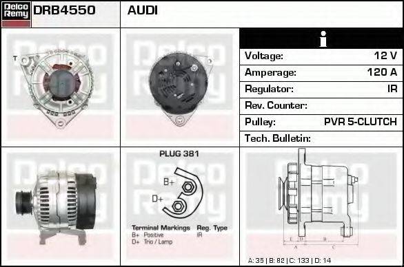 DELCO REMY DRB4550 Генератор