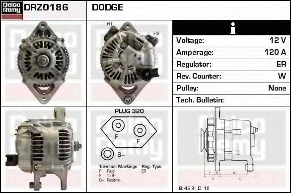 DELCO REMY DRZ0186 Генератор