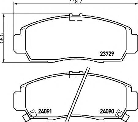 PAGID T1284 Комплект гальмівних колодок, дискове гальмо