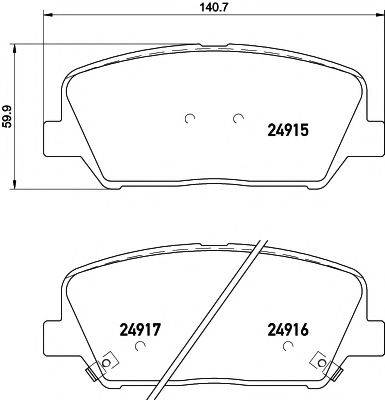 PAGID T3149 Комплект гальмівних колодок, дискове гальмо