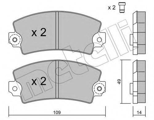 METELLI 2200055 Комплект гальмівних колодок, дискове гальмо