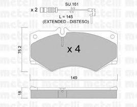 METELLI 2200148K Комплект гальмівних колодок, дискове гальмо