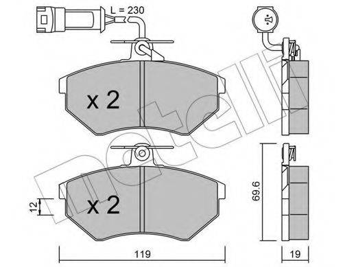 METELLI 2200503 Комплект гальмівних колодок, дискове гальмо