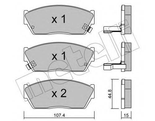 METELLI 2200542 Комплект гальмівних колодок, дискове гальмо