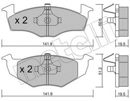 METELLI 2202061 Комплект гальмівних колодок, дискове гальмо