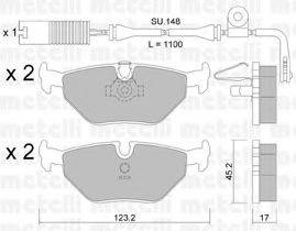 METELLI 2202101K Комплект гальмівних колодок, дискове гальмо