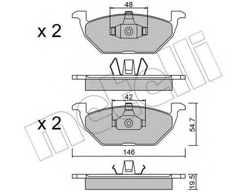 METELLI 2202111 Комплект гальмівних колодок, дискове гальмо