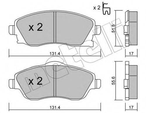 METELLI 2203400 Комплект гальмівних колодок, дискове гальмо