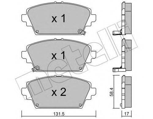 METELLI 2204641 Комплект гальмівних колодок, дискове гальмо