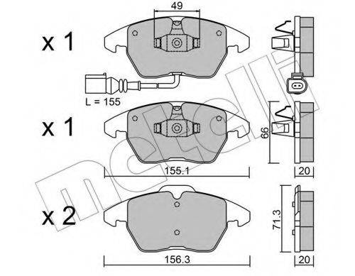 METELLI 2205480 Комплект гальмівних колодок, дискове гальмо