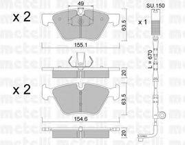 METELLI 2205570K Комплект гальмівних колодок, дискове гальмо