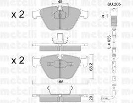 METELLI 2205584K Комплект гальмівних колодок, дискове гальмо