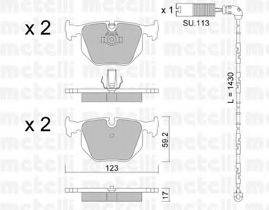 METELLI 2205600K Комплект гальмівних колодок, дискове гальмо