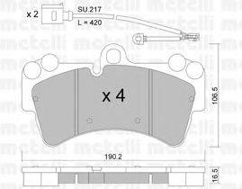 METELLI 2206540K Комплект гальмівних колодок, дискове гальмо