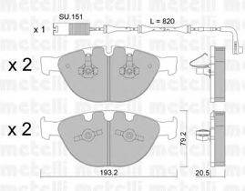 METELLI 2207721K Комплект гальмівних колодок, дискове гальмо