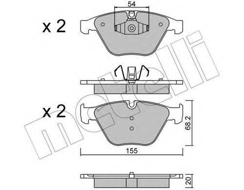 METELLI 2205586 Комплект гальмівних колодок, дискове гальмо