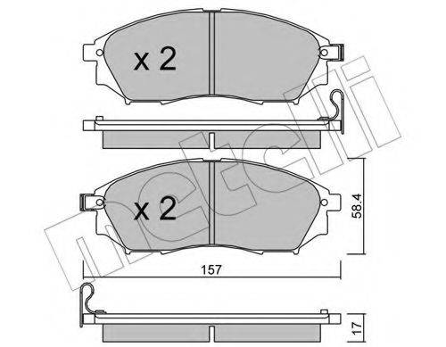 METELLI 2208190 Комплект гальмівних колодок, дискове гальмо