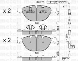 METELLI 2208230K Комплект гальмівних колодок, дискове гальмо