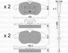 METELLI 2205404K Комплект гальмівних колодок, дискове гальмо