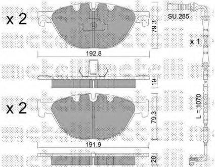 METELLI 2208301K Комплект гальмівних колодок, дискове гальмо