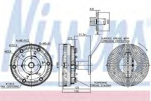 NISSENS 86038 Зчеплення, вентилятор радіатора