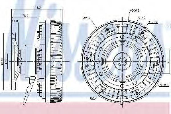 NISSENS 86055 Зчеплення, вентилятор радіатора