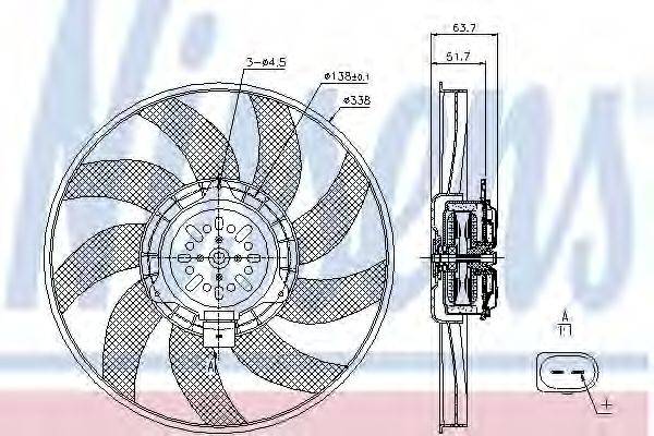 NISSENS 85727 Вентилятор, охолодження двигуна