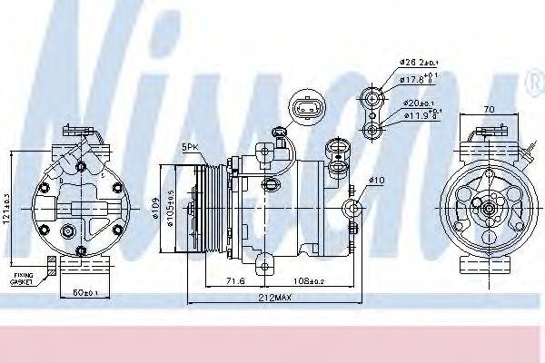 NISSENS 89196 Компресор, кондиціонер