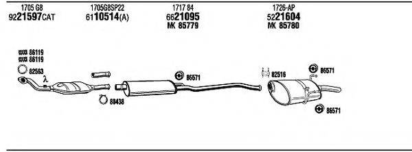 WALKER PEH08393 Система випуску ОГ