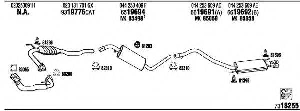 WALKER VW72261 Система випуску ОГ