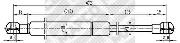 MAPCO 91528 Газова пружина, кришка багажника