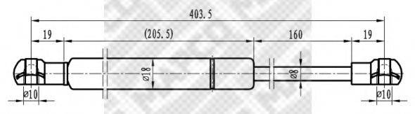 MAPCO 91806 Газова пружина, кришка багажника