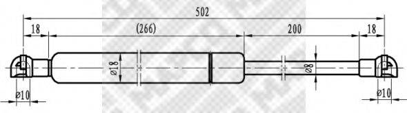 MAPCO 91809 Газова пружина, кришка багажника