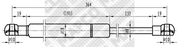 MAPCO 91907 Газова пружина, кришка багажника