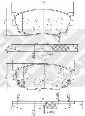 MAPCO 6743 Комплект гальмівних колодок, дискове гальмо