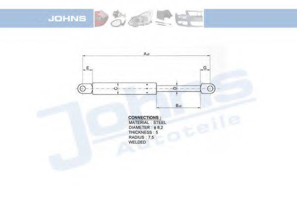 JOHNS 13070391 Газова пружина, капот