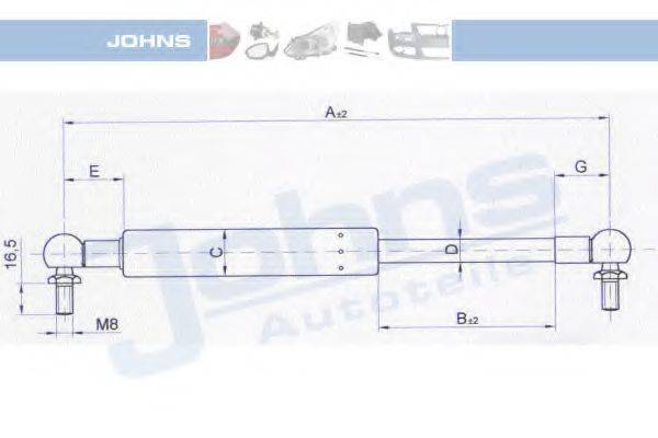 JOHNS 27289595 Газова пружина, кришка багажника