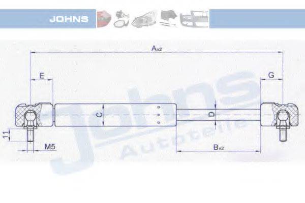 JOHNS 30169592 Газова пружина, кришка багажника