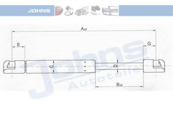 JOHNS 32519591 Газова пружина, кришка багажника